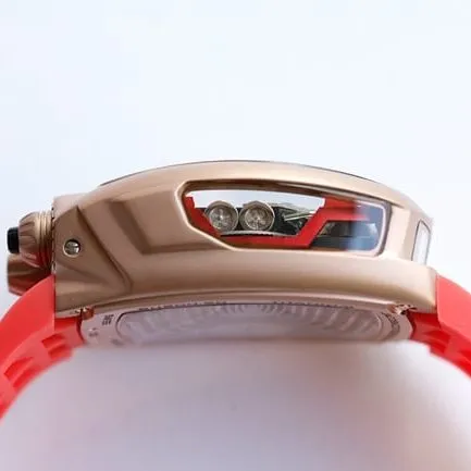 top-tier Bugatti Veyron watch men's white dialrubber strap mechanical watch front view