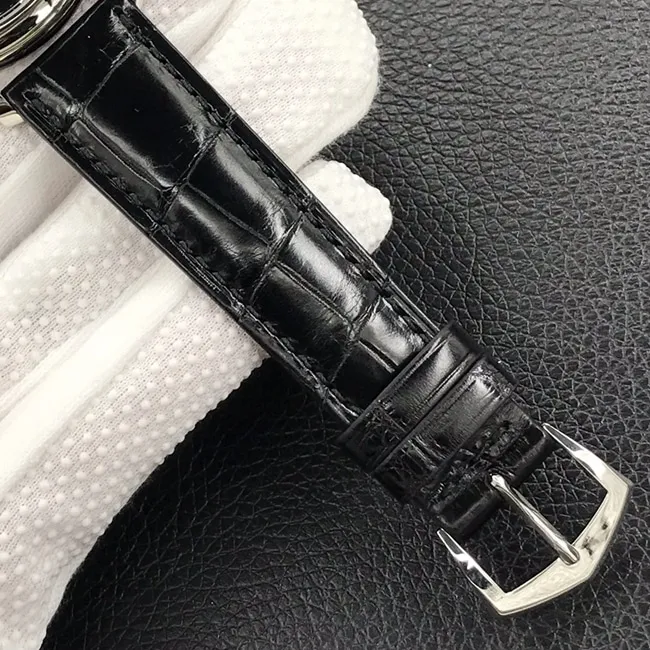 3k factory top-tier watch Patek Philippe men's black dial black belt automatic movementleather strap watch movement picture