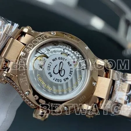 Chopard1:1replica watch YF factory happy diamond gold baby's breath 2892mechanical movementsteel bracelet caseback live photo