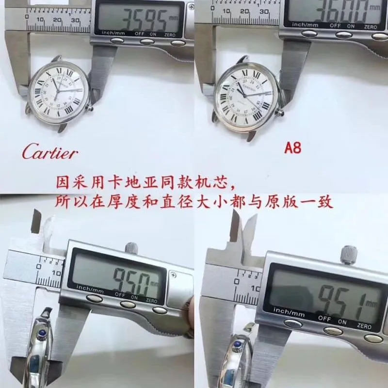 Cartier London Series 36mm watch review size chart