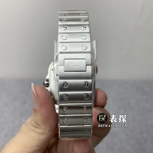 GF FactoryCartier Santos top-tier watch ladies silver white dialsteel bracelet model pictures and prices side live photo