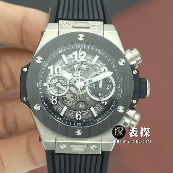 Hublot ceiling watch, BBF Big Bang watch, front view