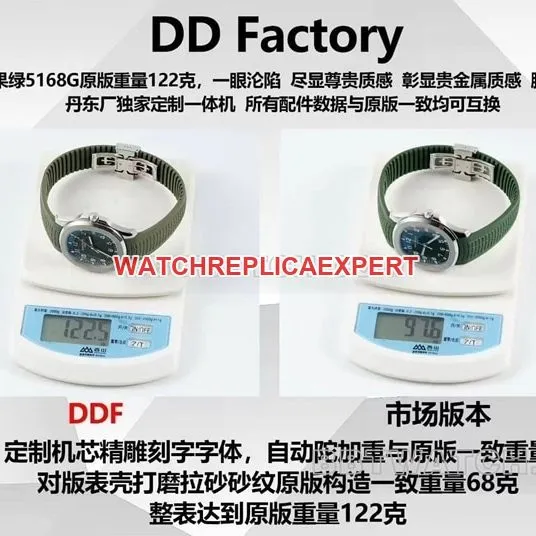 DDFPatek Philippetop-tier watch grenade avocado 5168G comparison Genuine difference