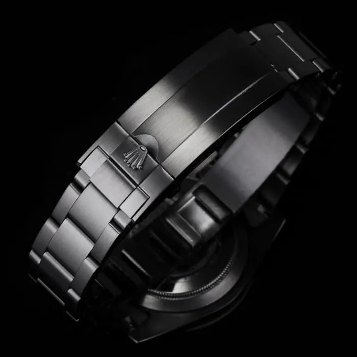 top-tier watch Rolex men's black dial Submariner series steel bracelet watch front view