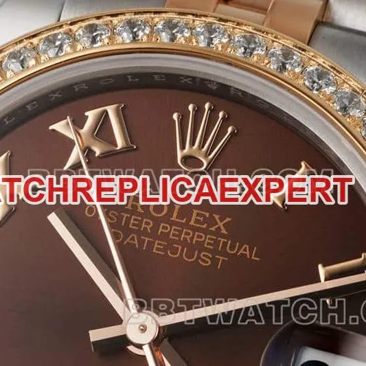 ARF FactoryRolex log top-tier brown disk diamond bezel31mm intergold five-lattice chain link 278381braceletlive photos