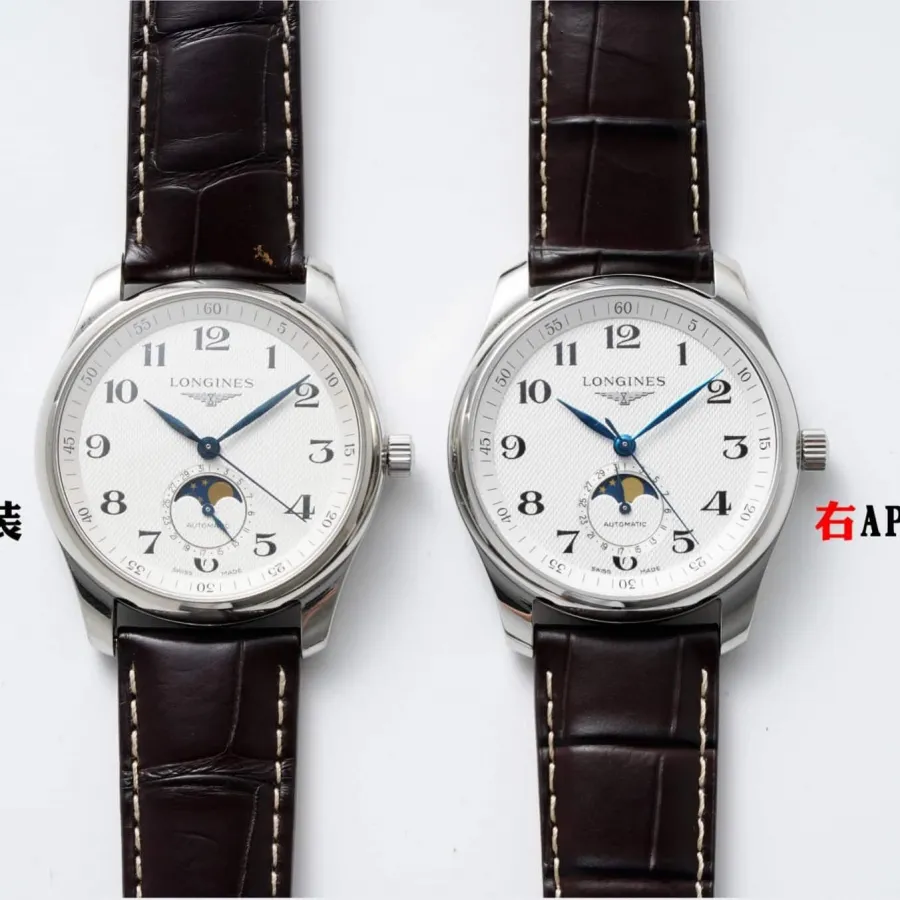 APS factory Longinestop-tier watch famous craftsman silver white dialmoon phaseL2.909.4.78.3 real and fake comparison evaluation appearance live photos