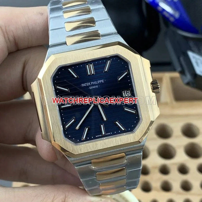 Patek Philippe collectible watch PPF FactoryCubitusblue dial45MM gold steel bracelet model 5821clasplive photos