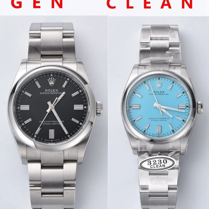 Rolex watch, c Oyster Perpetual watch, front comparison picture
