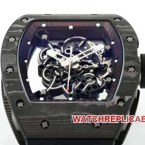 APSRichard Mille1:1super carbon fiber case black rubber model RM055front live photo