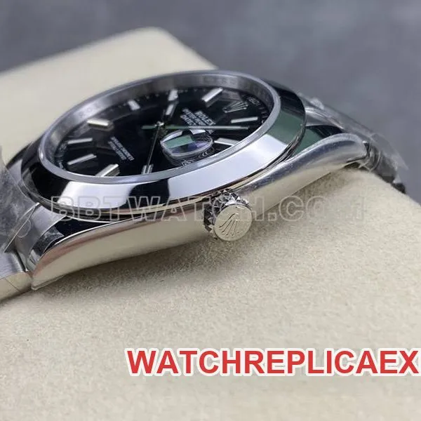 Rolextop-tier watch ARF Factory log 41mm aperture black dial3235steel bracelet front live photo