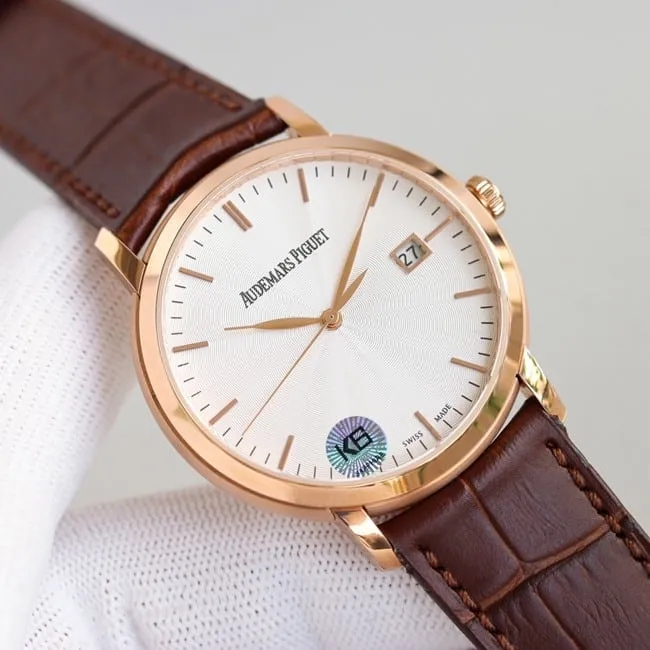 top-tier replicaAudemars PiguetJULES AUDEMARS series three-hand rose gold color steel case front view