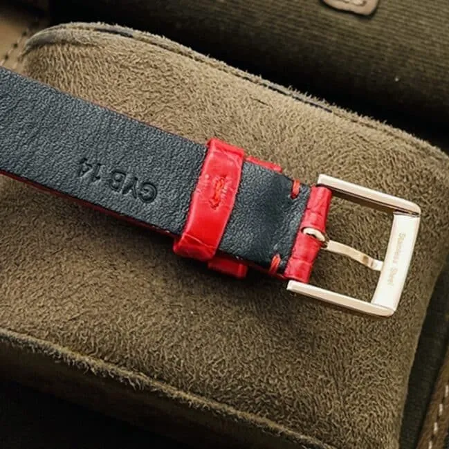 top-tier watch Piaget Men's V3 Upgraded Edition Red Plate red strap Time Series Watch Front View