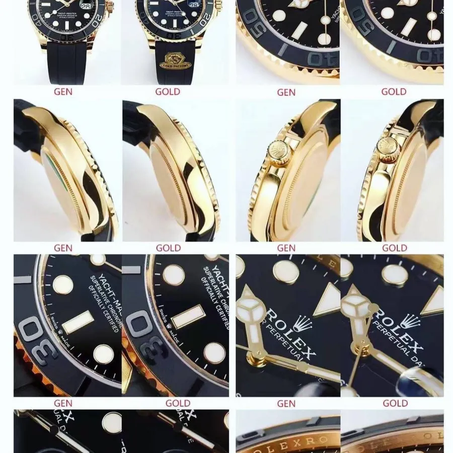 Gold factory Rolextop-tier watch Yacht-Master 226658 genuine and fake comparison evaluation appearance live photos