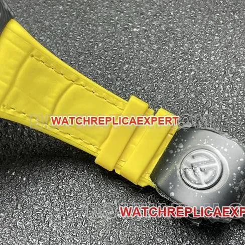Frank Muller top-tier watch ABF factory V45black dial black shell yellow leather braceletside live photo