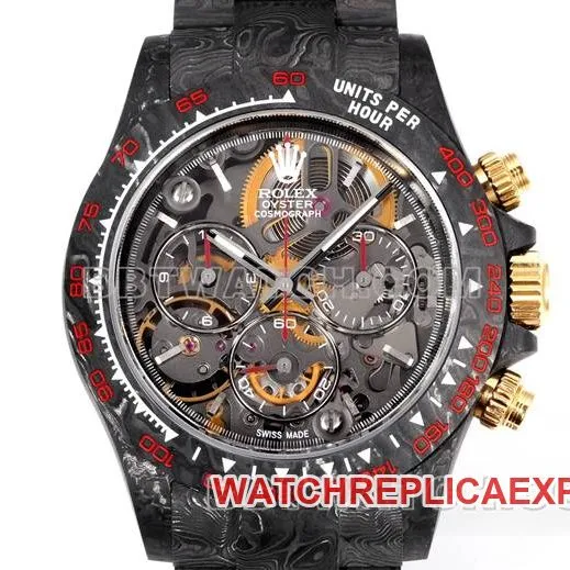 top-tier watch TWF factory Rolex Daytona carbon fiber modified custom red front live photo
