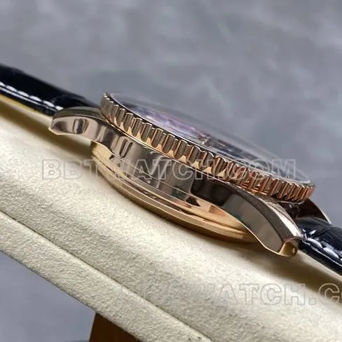 collectible watch aviation chronographBLS factory Breitlingrose gold silver gray plate leather strap model front live photo