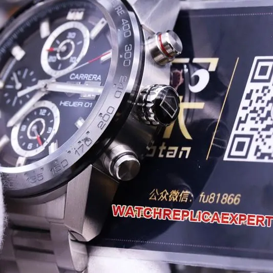 xf factory TAG Heuer watch Carrera racing chronograph stopwatch front view