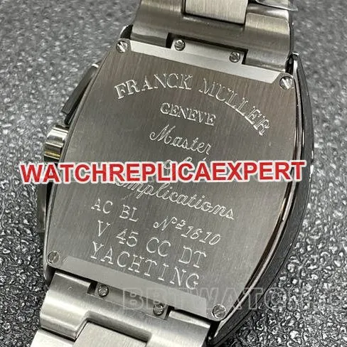 1:1replica watch ABF factory Frank Muller V45blue dial steel braceletfront live photo