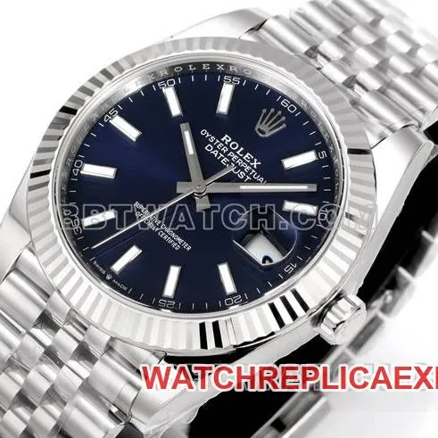 watch log JF factory Rolex deep blue dial3235 mechanical 41mm front live photo