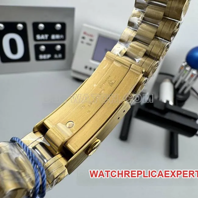 collectible watch Speedmaster N1 factory Omega gold plate yellow goldsteel bracelet model side live photo