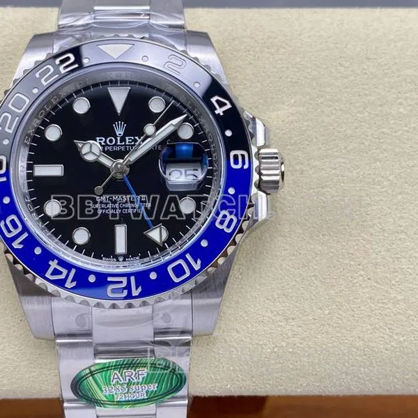 Rolex watch ARF FactoryGMT-MasterGMT Inter ring 3285 three-lattice link front live photo