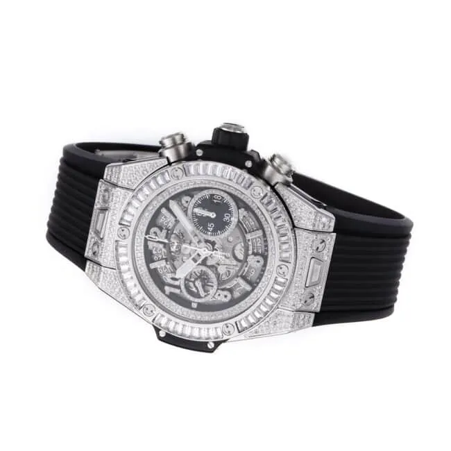 top-tierHublot watch BIG BANG Big Bang series silver watch front view
