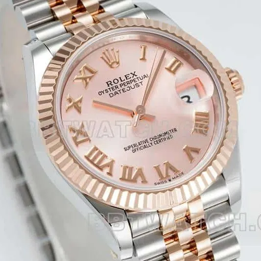 ARF FactoryRolex log 1:1top-tier replicarose gold plate 31mm gold five-lattice chain link 278271front live photo