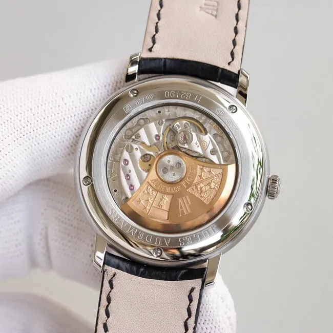 top-tier replicaAudemars PiguetJULES AUDEMARS series three-hand silver steel case watch clasp picture