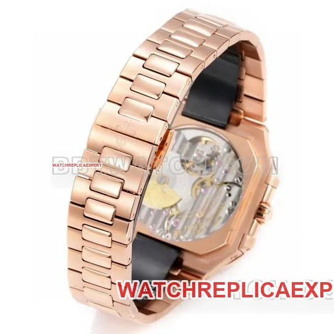 Patek Philippe watch 3k factory 45mm brown green white dial240psmovementrose goldsteel bracelet model 5822front live photo