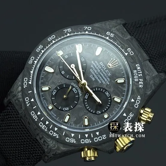 JH factory Rolex universe chronograph Daytona1:1top-tier watch men's carbon fiber customized version rubber model pictures and prices front live photo