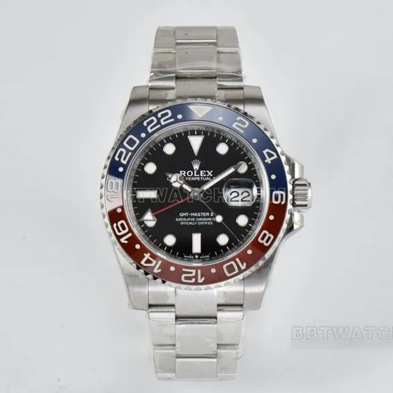 C factory RolexGMT-Master type top-tier 1:1super cloneblack dialPepsi bezelm126710blro-0001front live photo
