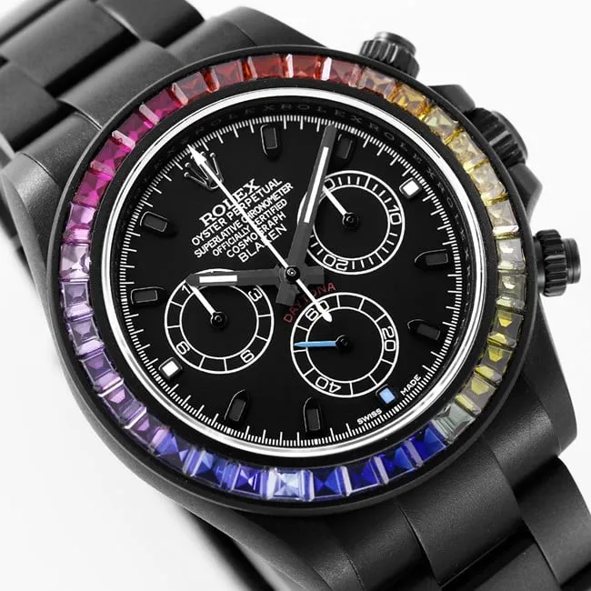 Rolextop-tier watch men's black dialsteel bracelet fully automatic movement Daytona series watch front view