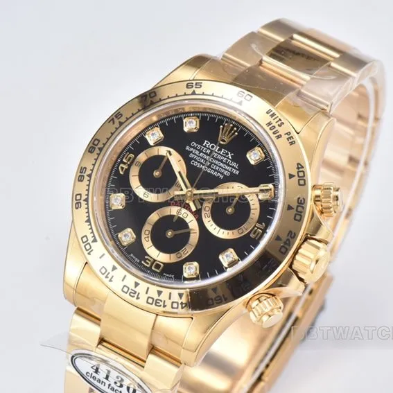 Factory C Rolex Daytonatop-tier replicablack dialyellow goldsteel bracelet model m116508-0016front live photo