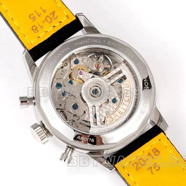 Breitling1:1replica watch BLS factory overseas gray plate 41mmchronograph7750movementleather strap model front live photo