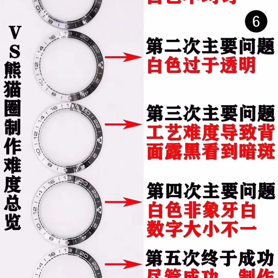 VSOmegaSeamaster600GMT black and white ceramic bezel production process difficulty detail shots