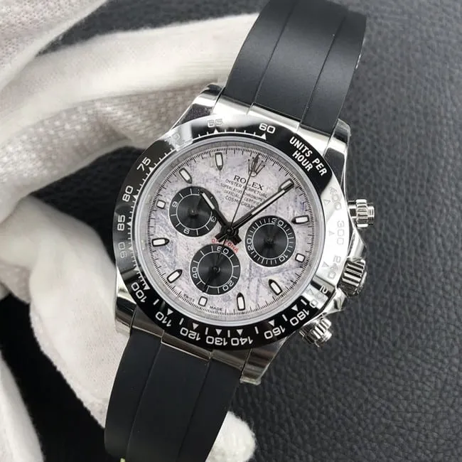 Rolextop-tier watch men's white dialrubber strap latest fully automatic movement watch clasp picture