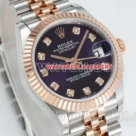 ARF FactoryRolex log 1:1super purple plate 31mm gold five-lattice chain link 278271front live photo