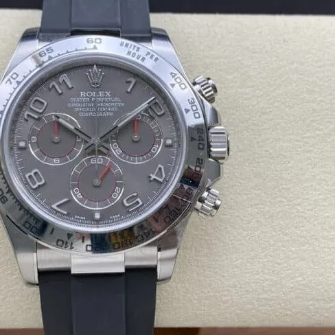 Top C factory Rolex gray plate Daytona 4130 movement 40mm 904 steel men's watch front view