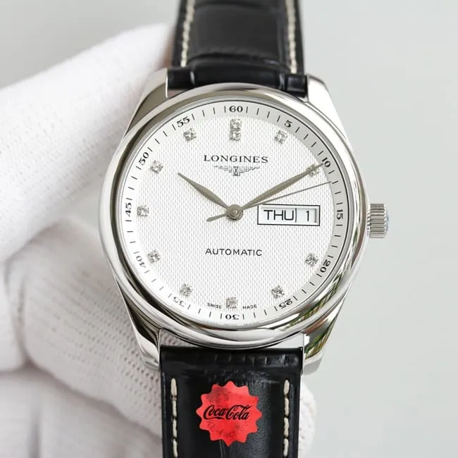 KL factory top-tier watch Longines famous craftsman double date displayl2.775white dial diamond watch movement picture