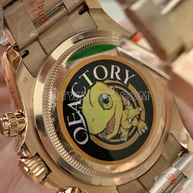 collectible watch QF factory DaytonaRolex brown dial rose gold4131 mechanical wear live photos