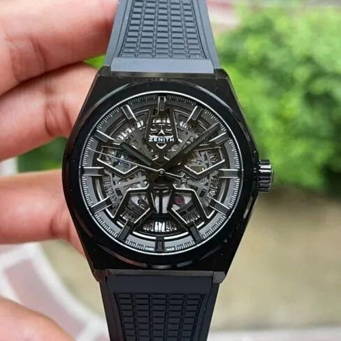 Big factory high-quality replicaLF Zenith black dialDEFY series new upgraded version men's watch front view
