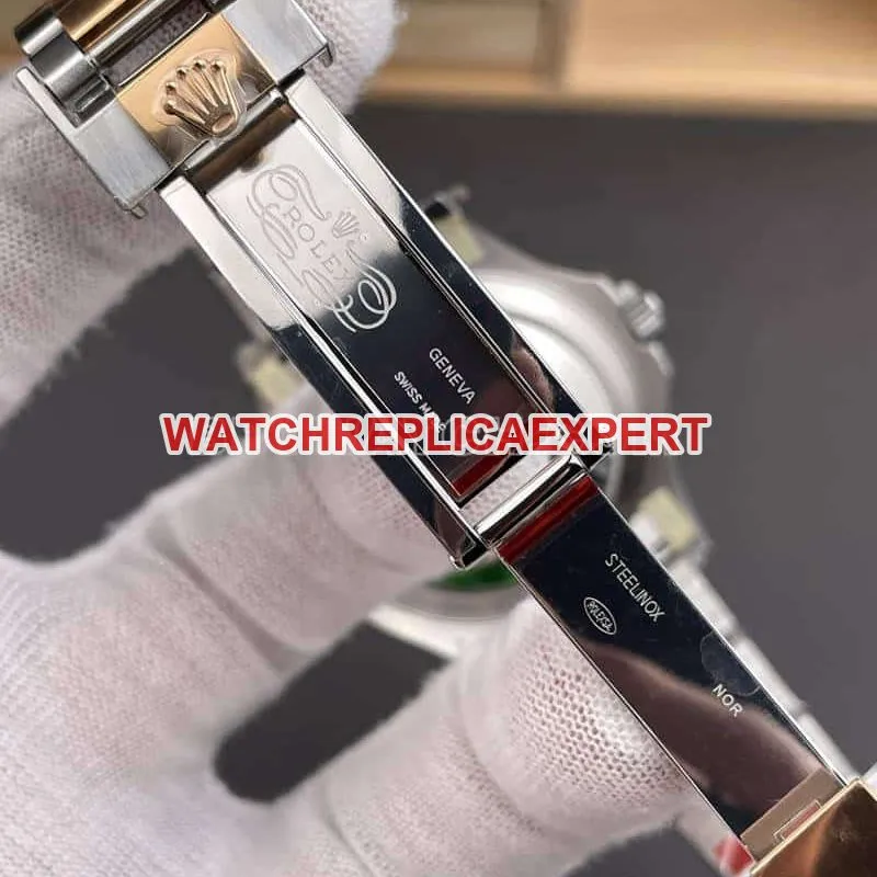 VSRolex Yacht-Master chocolate plate gold steel bracelet model 126621side live photo