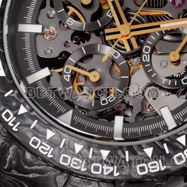TW factory Rolex Daytonatop-tier 1:1high-quality carbon fiber hollow plate black steel bracelet front live photo