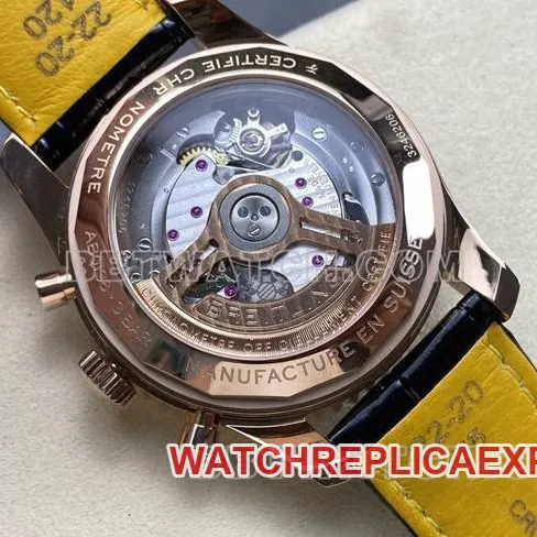 watch aviation chronograph BLS factory Breitlingrose goldgreen dialleather strap model front live photo