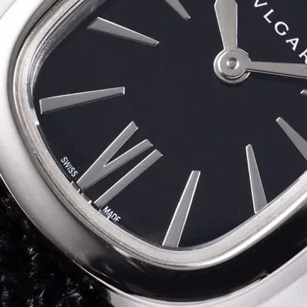 BV factory top-tier watch BvlgariSerpenti series women's black dial black belt quartzleather strap watch detail shots