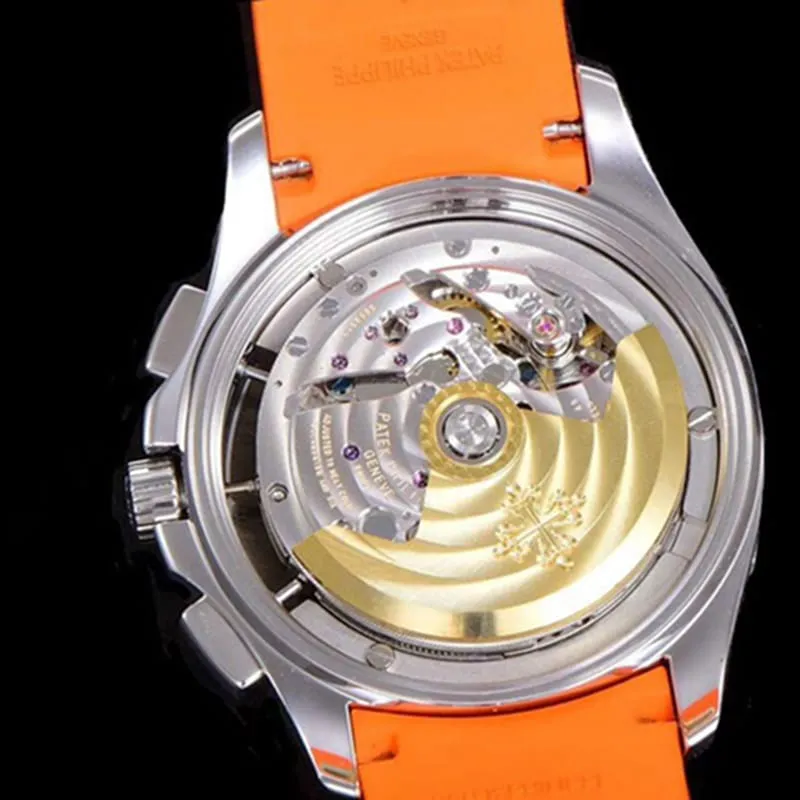 top-tier watch new Patek Philippe men's black dial fashion grenade chronograph watch front view