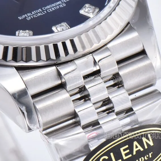 Factory C Rolex log top-tier 1:1high-quality replica36mmblue dial diamond hour markers m126234-0037front live photo