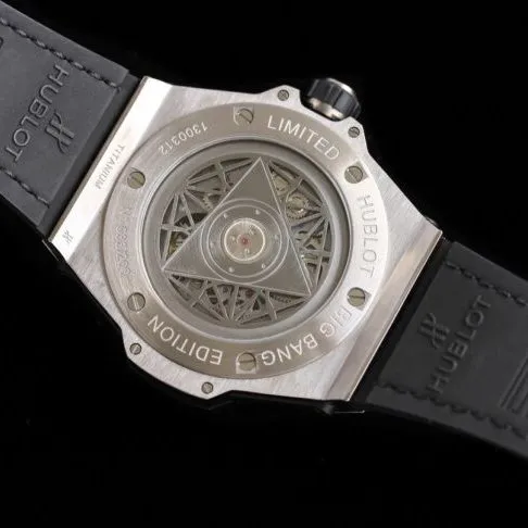 top-tier watch Hublot series tattoo OEM1:1 open mold white steel black dial full diamond men's mechanical watch front view