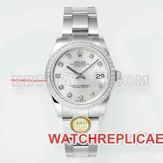 ARF FactoryRolex log silver gray plate 31mm three grid link 278384front live photo