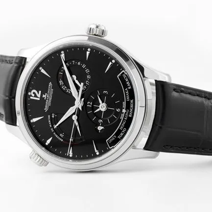 ZF Factory Top Jaeger-LeCoultre Super a Watch Men's Black Plate Black Strap Mechanical Geographer Q1428421 Series Belt Watches Movement Diagrams